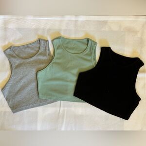 set of three crop shirts